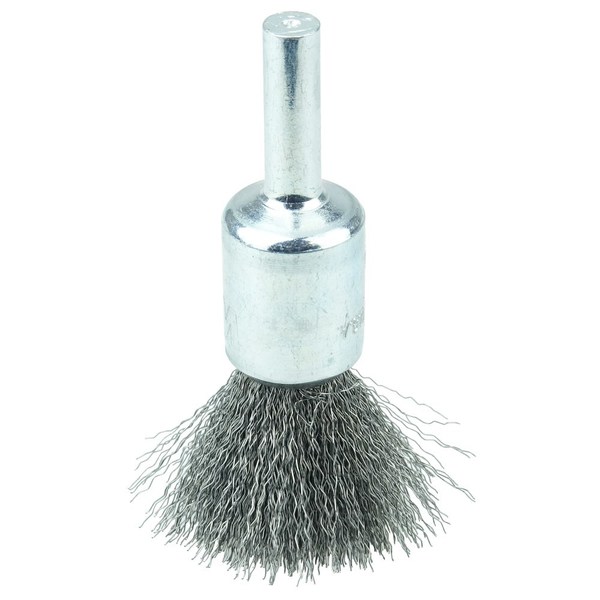Weiler 1/2" Crimped Wire End Brush, .0104" Steel Fill 10002